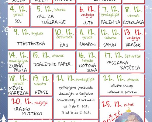 Adventski kalenDAR DOBROTE za našičku socku 2020.